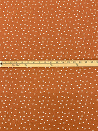 Canyon Orange/White Cotton/Lycra Irregular Dots Print Jersey Knit 60W