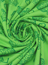 Tree Frog Green/Emerald 100% Cotton Crown Print French Terry Knit 64W