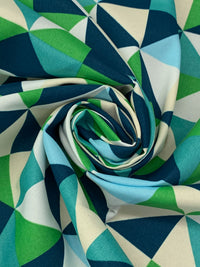 Dark Navy/Forest Green/Multi 100% Polyester Geometric Print Outdoor Canvas 55W