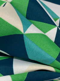 Dark Navy/Forest Green/Multi 100% Polyester Geometric Print Outdoor Canvas 55W