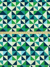 Dark Navy/Forest Green/Multi 100% Polyester Geometric Print Outdoor Canvas 55W
