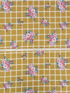 Dijon/Flamingo/Carolina Blue/Multi Polyester/Lycra Floral On Plaid Print Double Brushed Knit 56W