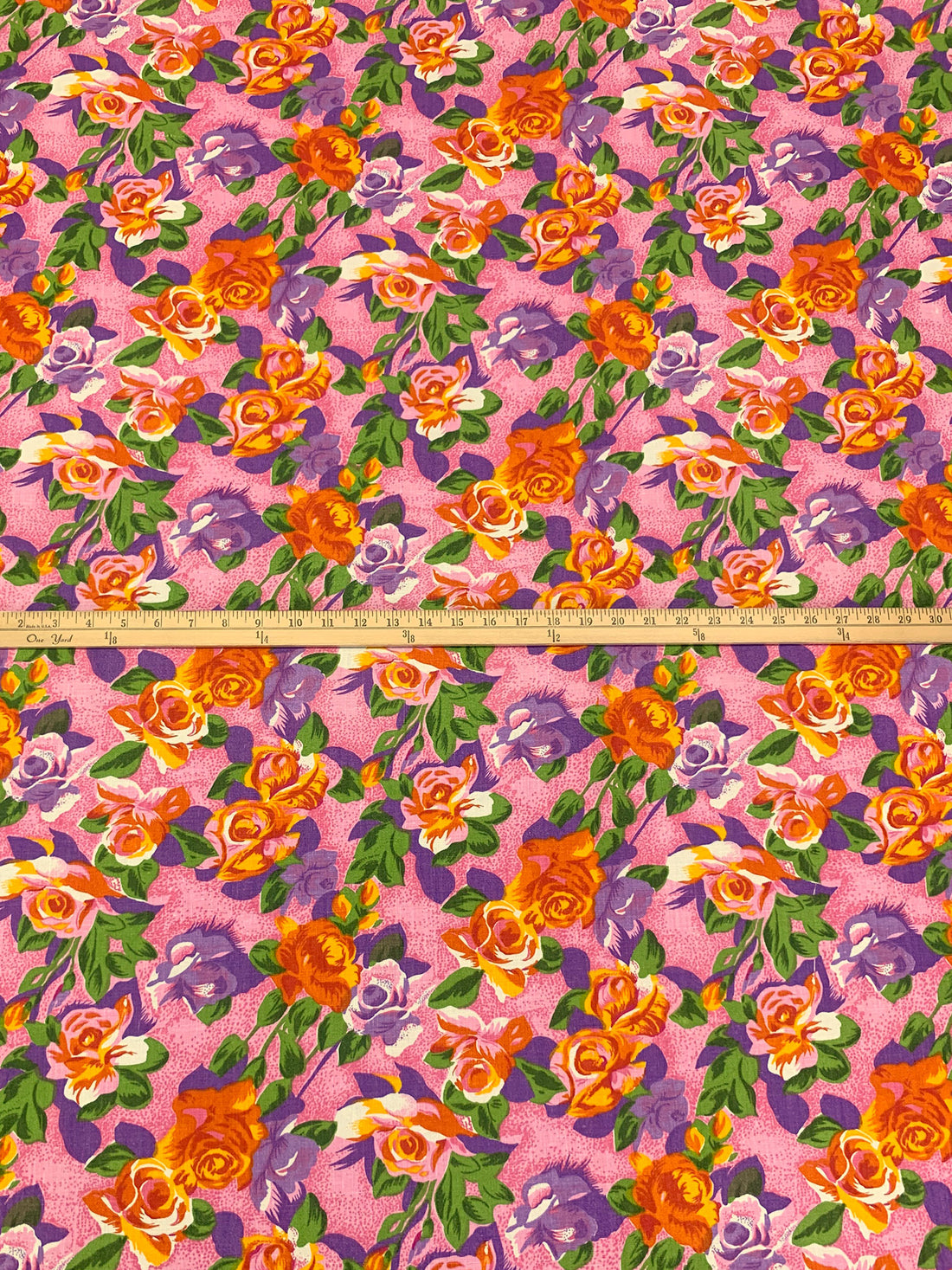 Light Pink/Dark Lavender/White/Multi 100% Linen Floral Print Midweight Woven - European Mill - 53W