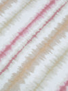 White/Mauve Pink/Khaki Polyester/Lycra Diagonal Tie-Dye Stripe Print French Terry Knit 58W