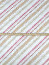 White/Mauve Pink/Khaki Polyester/Lycra Diagonal Tie-Dye Stripe Print French Terry Knit 58W