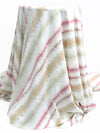 White/Mauve Pink/Khaki Polyester/Lycra Diagonal Tie-Dye Stripe Print French Terry Knit 58W