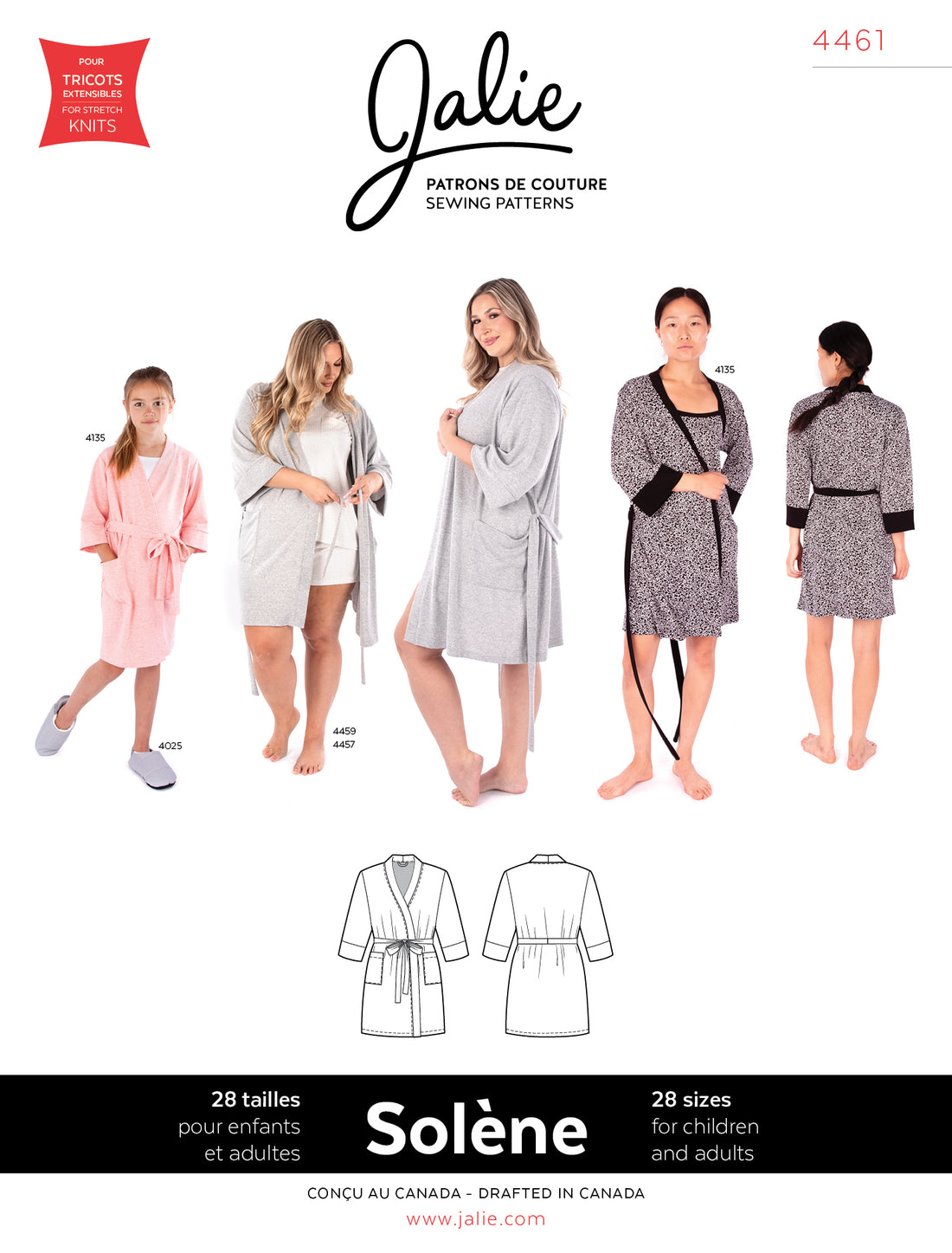 Jalie Patterns - Solene Lounge Robe #4461 - Women/Girls Sizes