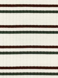 Alabaster/Earth Brown/Seaweed Rayon/Lycra Horizontal Stripe Rib Knit 54W