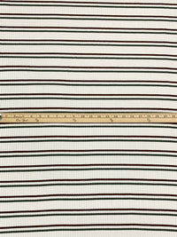 Alabaster/Earth Brown/Seaweed Rayon/Lycra Horizontal Stripe Rib Knit 54W