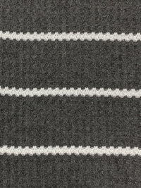 Granite Gray/White Polyester/Rayon Horizontal Stripe Waffle Weave Knit 54W