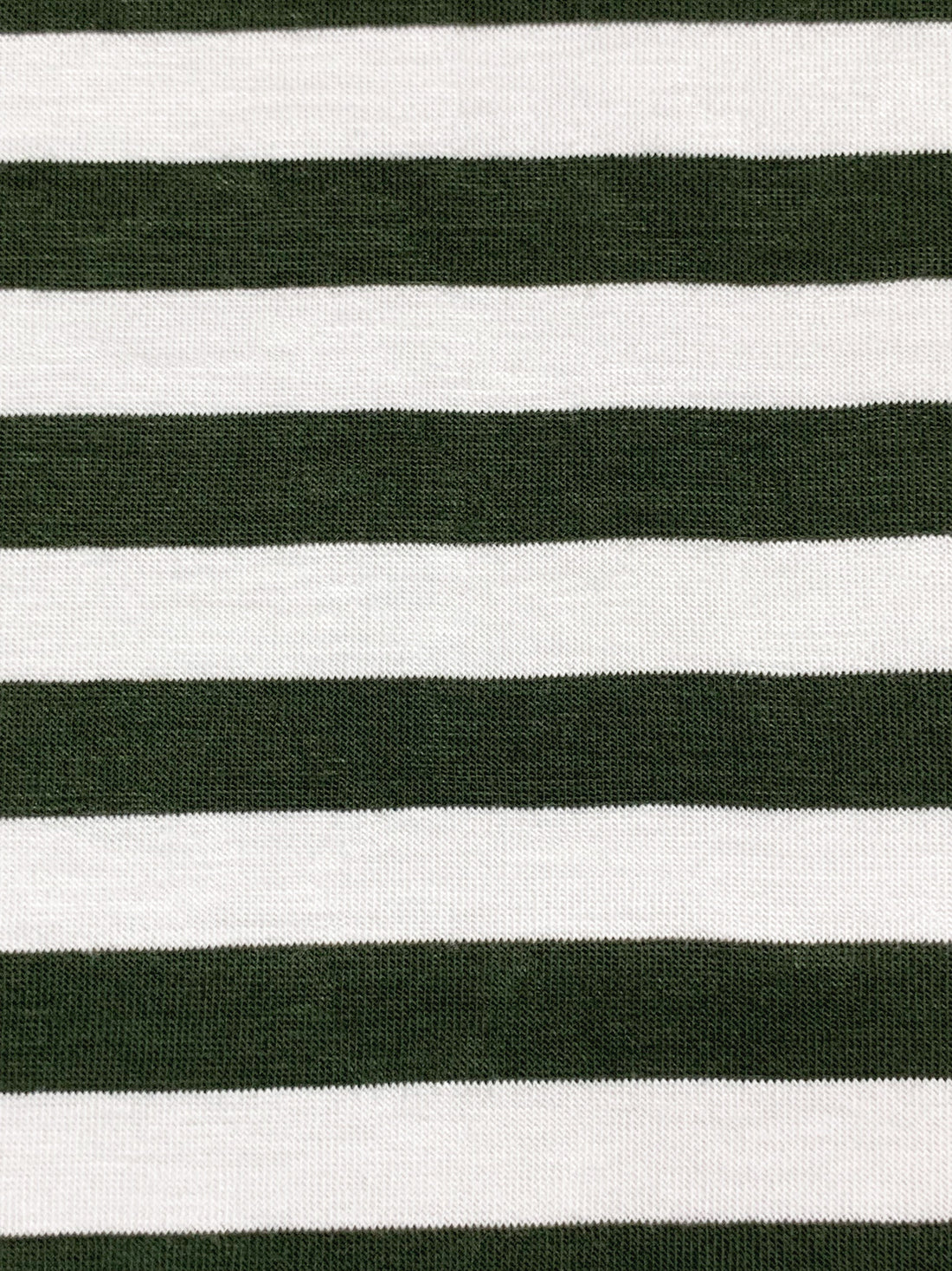 Dark Forest Green/White Rayon/Lycra Horizontal Stripe Jersey Knit 60W