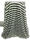 Dark Forest Green/White Rayon/Lycra Horizontal Stripe Jersey Knit 60W