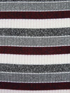 White/Dark Maroon/Medium Gray/Multi 100% Polyester Horizontal Stripe Weave Rib Sweater Knit 56W