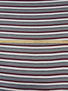 White/Dark Maroon/Medium Gray/Multi 100% Polyester Horizontal Stripe Weave Rib Sweater Knit 56W