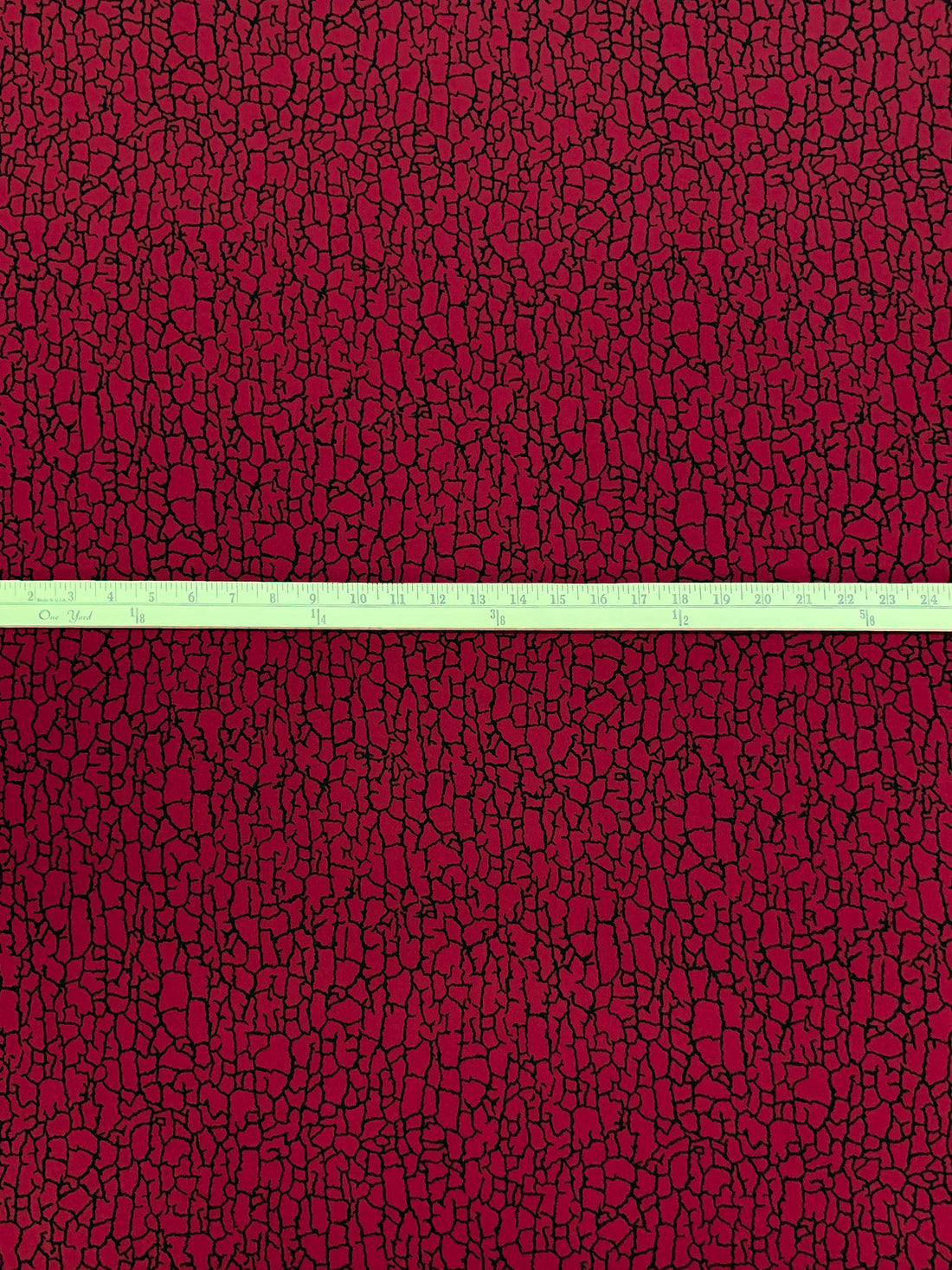 Antique Ruby Red/Black Polyester/Lycra Cracked Earth Print ITY Knit 58W