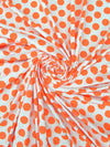 Highlighter Orange/White Cotton/Lycra Dot Print Jersey Knit 60W