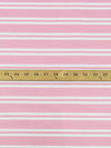 Geranium Pink/White Rayon/Lycra Horizontal Stripe Design Jersey Knit 56W