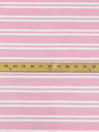 Geranium Pink/White Rayon/Lycra Horizontal Stripe Design Jersey Knit 56W