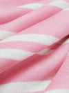 Geranium Pink/White Rayon/Lycra Horizontal Stripe Design Jersey Knit 56W