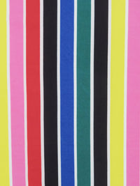 Lemon/Evergreen/Fire Engine/Multi Polyester/Lycra Vertical Stripe Print Double Brushed Knit 60W