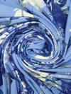 Vista Blue/Dark Cornflower/White/Multi Polyester/Lycra Large Floral Print ITY Knit 58W