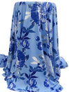 Vista Blue/Dark Cornflower/White/Multi Polyester/Lycra Large Floral Print ITY Knit 58W