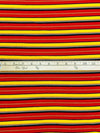 Red/Yellow/Black/Pewter Blue Polyester/Lycra Horizontal Stripe Rib Knit 54W