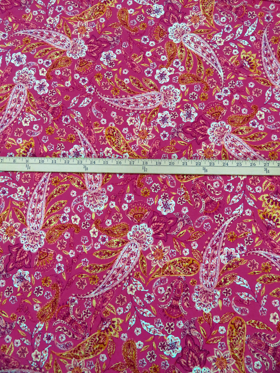 Jazzberry Jam/Pansy Purple/Tangerine/Multi Polyester/Lycra Paisley Leaf Print ITY Knit 58W