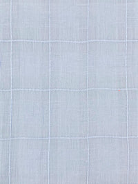 Pale Blue 100% Cotton Windowpane Weave Crinkle Voile 58W