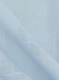 Pale Blue 100% Cotton Windowpane Weave Crinkle Voile 58W