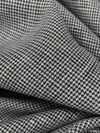 White/Black 100% Linen Micro Houndstooth Midweight Woven - European Mill - 59W