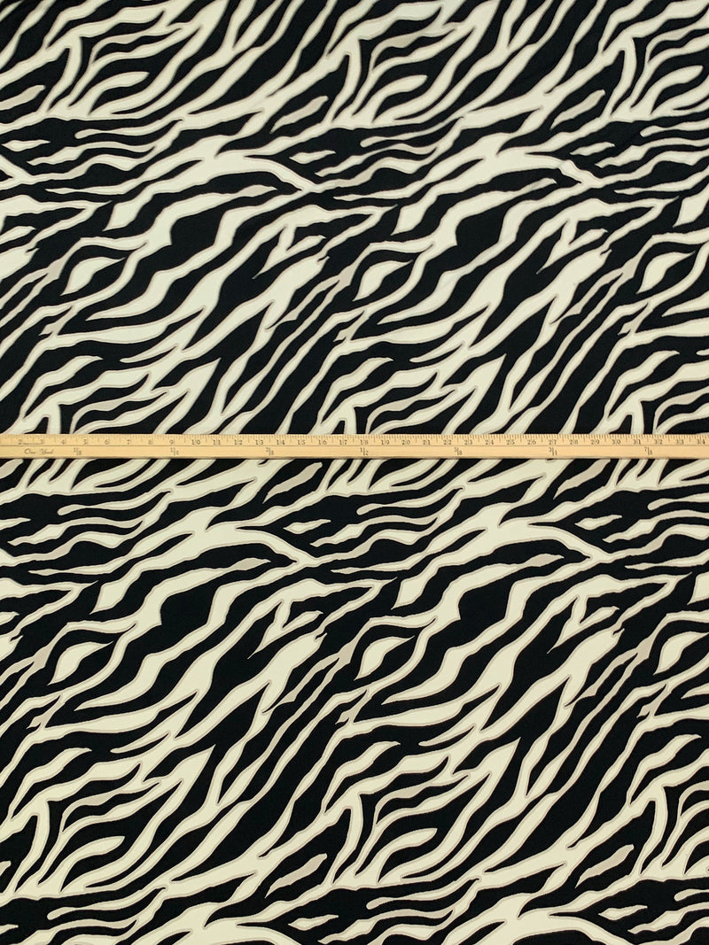 Black/Dark Vanilla/Antique Beige Polyester/Lycra Abstract Print ITY Knit 58W