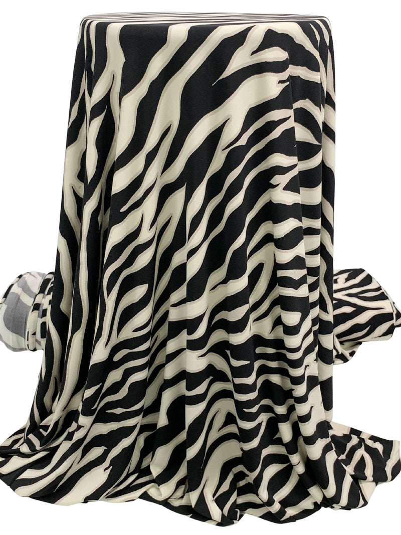 Black/Dark Vanilla/Antique Beige Polyester/Lycra Abstract Print ITY Knit 58W