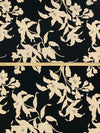 Black/Sand Polyester/Lycra Floral Print Crepe ITY Knit 58W