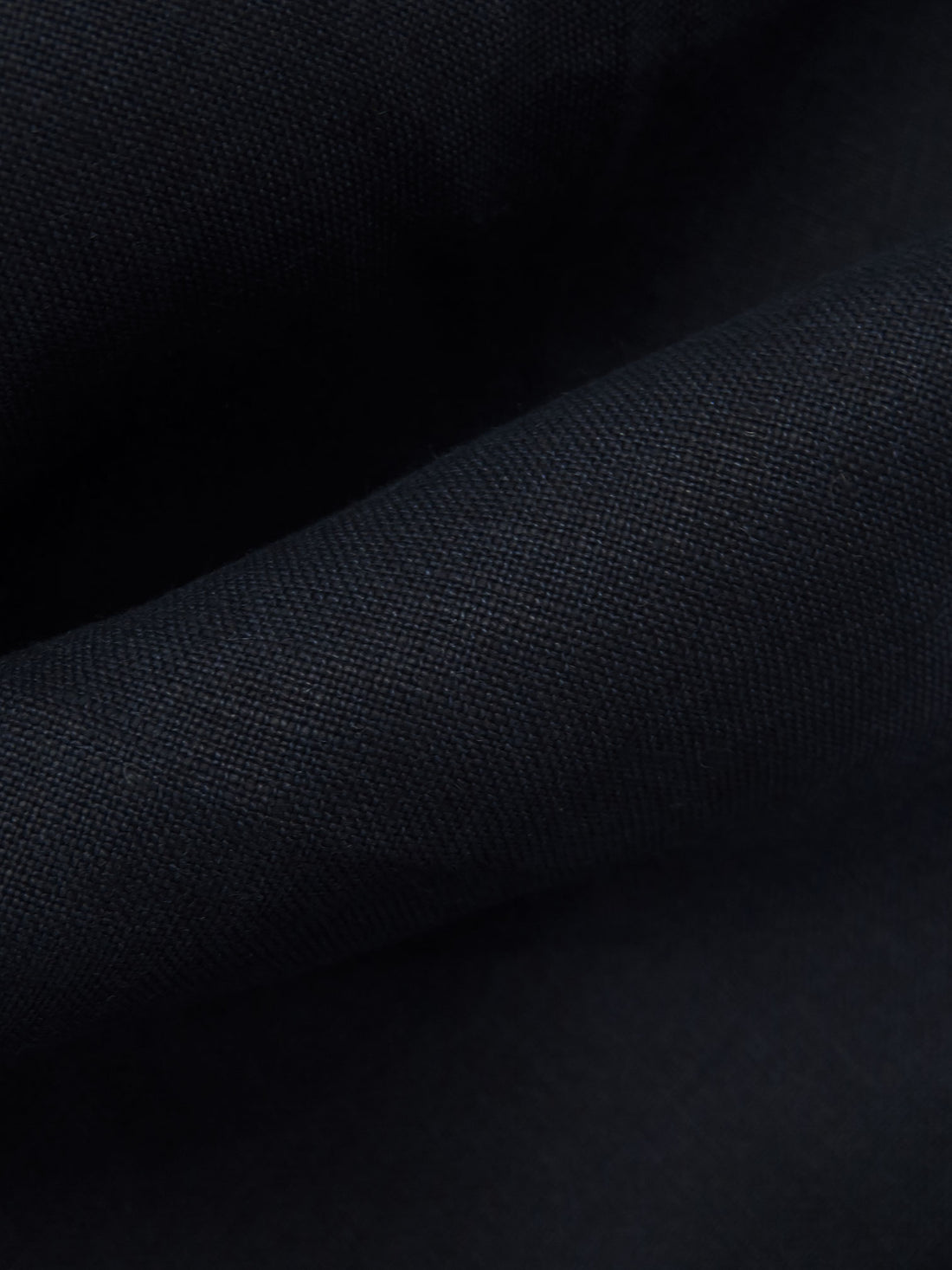 Midnight Navy 100% Linen Shirt Weight Woven - European Mill -  58W