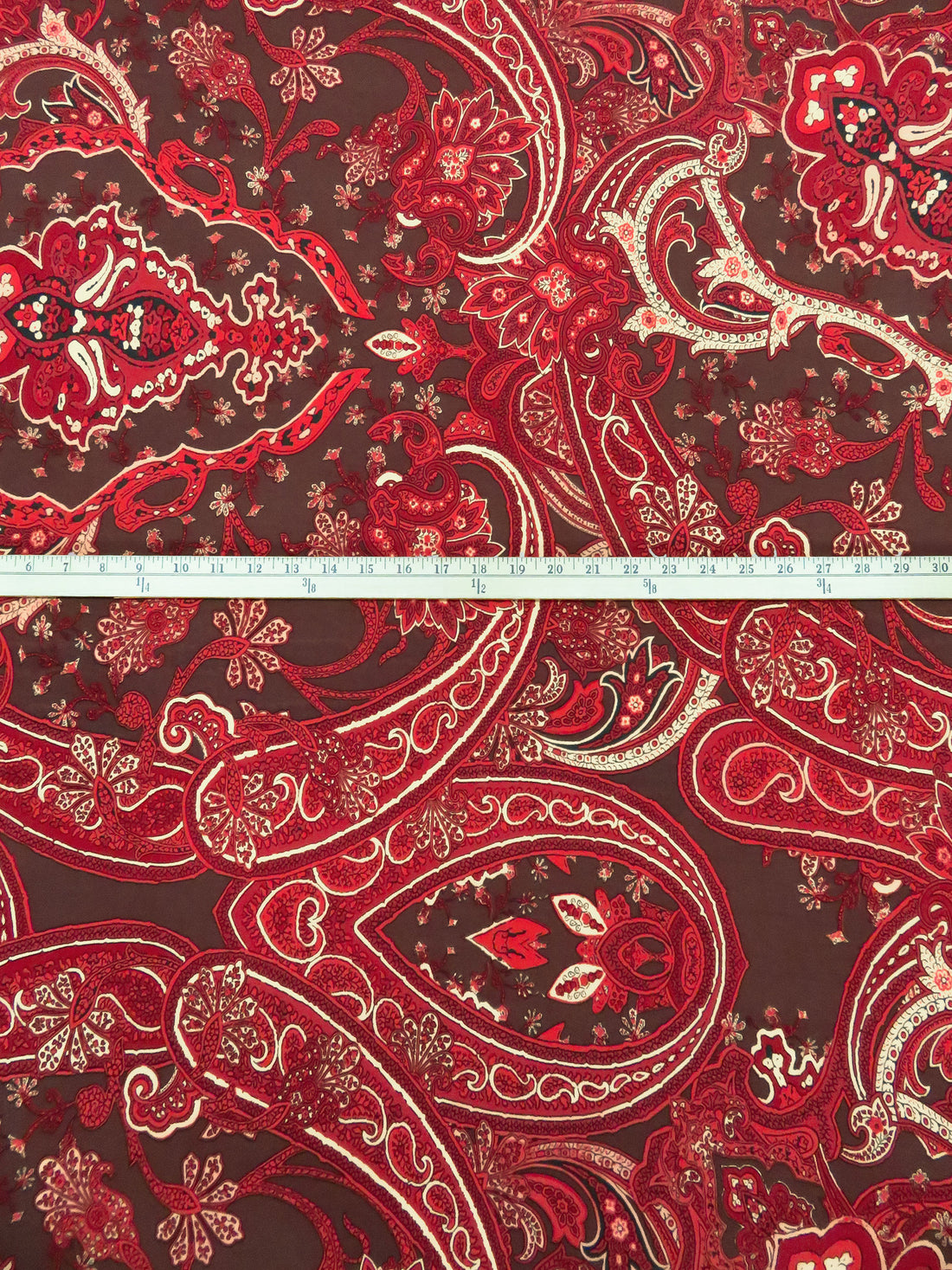 Dark Rose Ebony/Beige/Carnelian/Multi Polyester/Lycra Large Ornate Paisley Print ITY Knit 60W