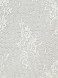 Milky White Polyester/Nylon Floral Chantilly Lace Netting - LA Designer - 60W