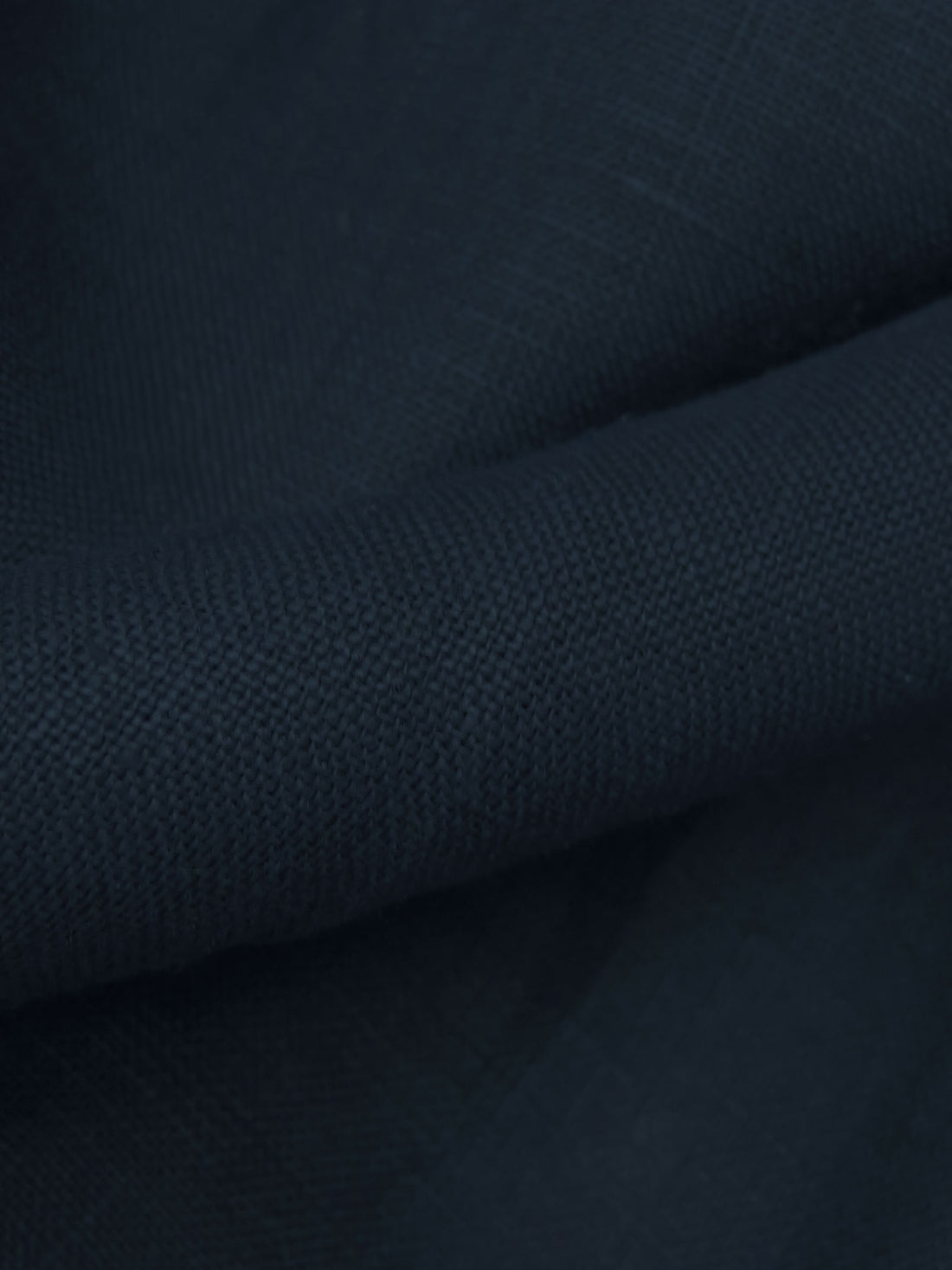 Dark Navy 100% Linen Shirt Weight Woven - European Mill -  58W