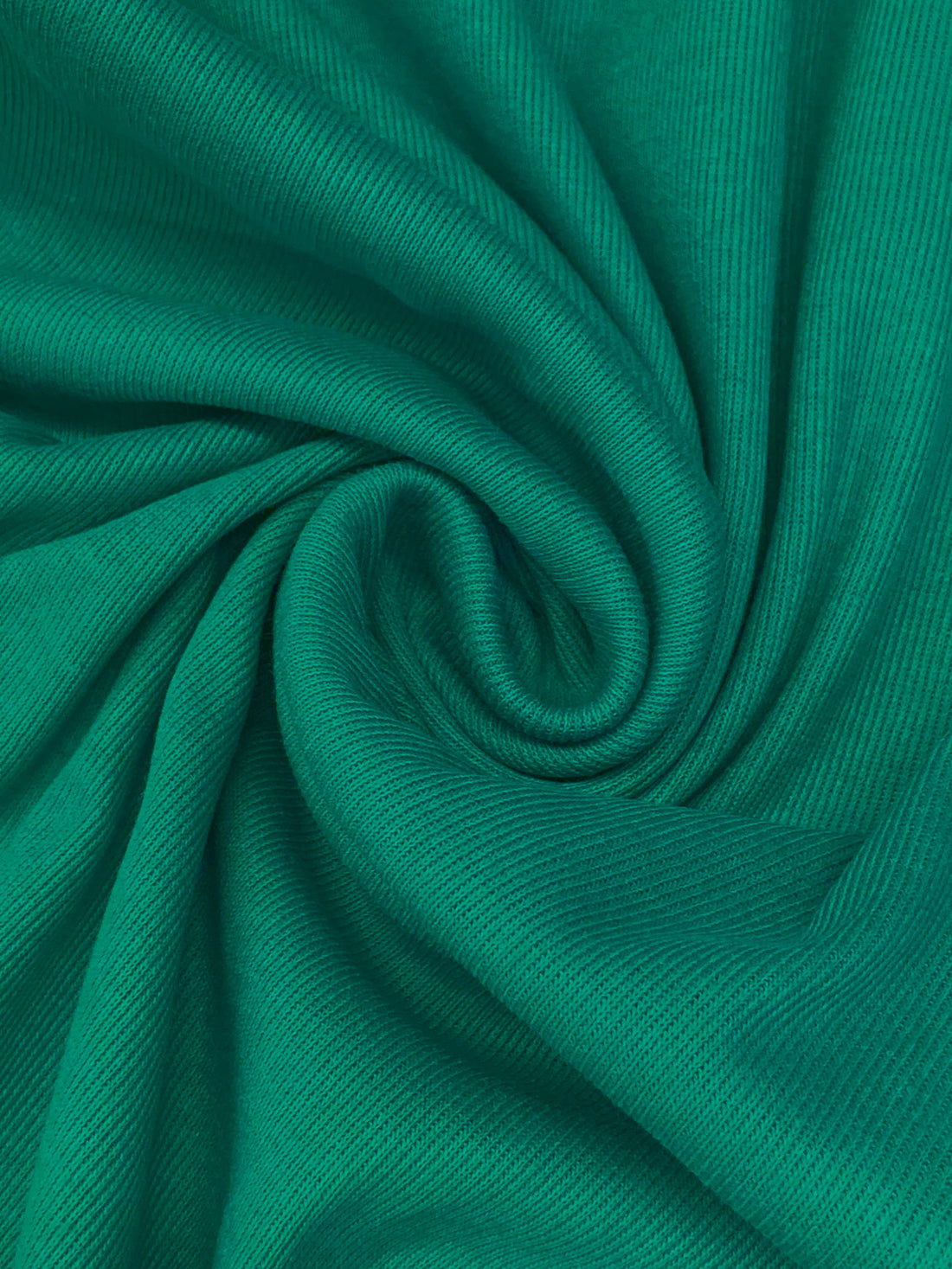 Deep Aquamarine Green 100% Organic Cotton 1x1 Tubular Rib Knit 13W