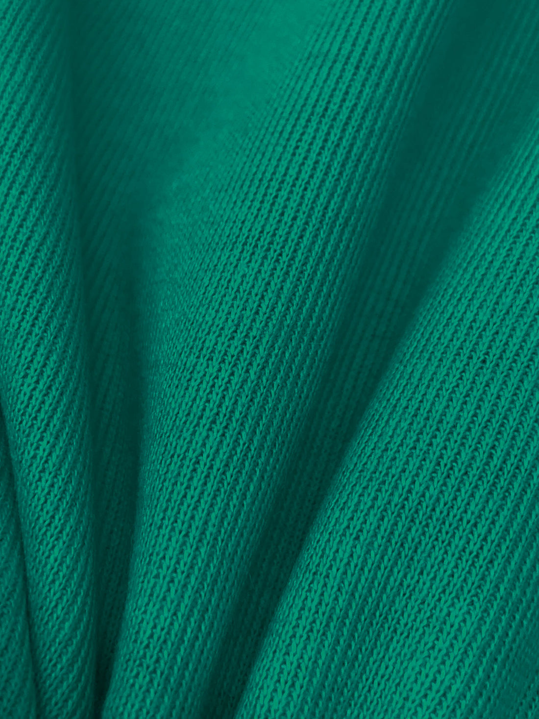Deep Aquamarine Green 100% Organic Cotton 1x1 Tubular Rib Knit 13W