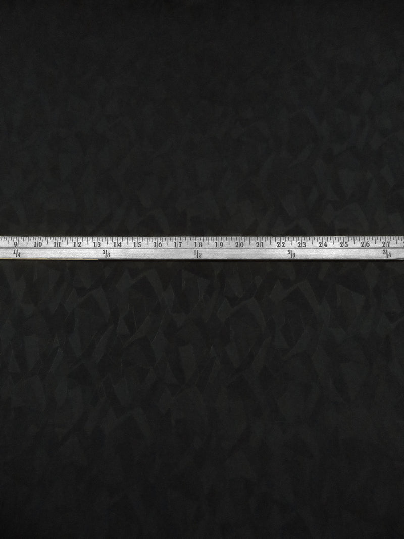 Coal Black Cotton/Rayon Geometric Shape Weave Soft Jacquard - Imported From Italy - 60W