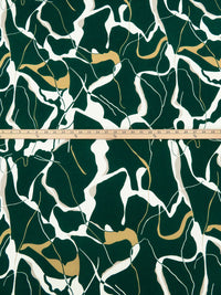 Phthalo Green/Topaz/White/Pale Tan Polyester/Lycra Abstract Marble-Look Print FTY Knit 54W