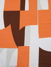 Pumpkin/Dark Vanilla/Hot Fudge/White Polyester/Lycra Abstract Geometric Print FTY Knit 58W