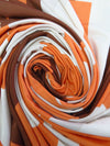 Pumpkin/Dark Vanilla/Hot Fudge/White Polyester/Lycra Abstract Geometric Print FTY Knit 58W