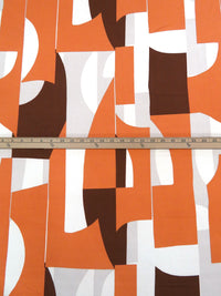 Pumpkin/Dark Vanilla/Hot Fudge/White Polyester/Lycra Abstract Geometric Print FTY Knit 58W
