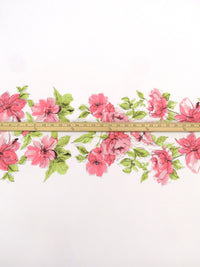 SOLD BY THE PANEL ONLY - White/June Bud/Light Crimson/Multi Polyester/Lycra Mirrored Floral Print ITY Knit 58W