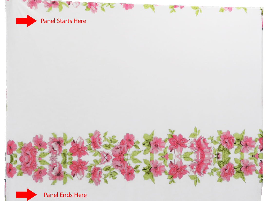 SOLD BY THE PANEL ONLY - White/June Bud/Light Crimson/Multi Polyester/Lycra Mirrored Floral Print ITY Knit 58W