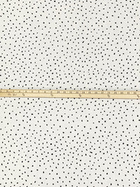 Eggshell White/Black 100% Linen Pebble Dot Print Shirt Weight Woven - European Mill - 58W