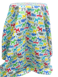 Frosted Aqua/Crimson/Sunglow/Multi 100% Cotton Dogs Print Flannel 43W