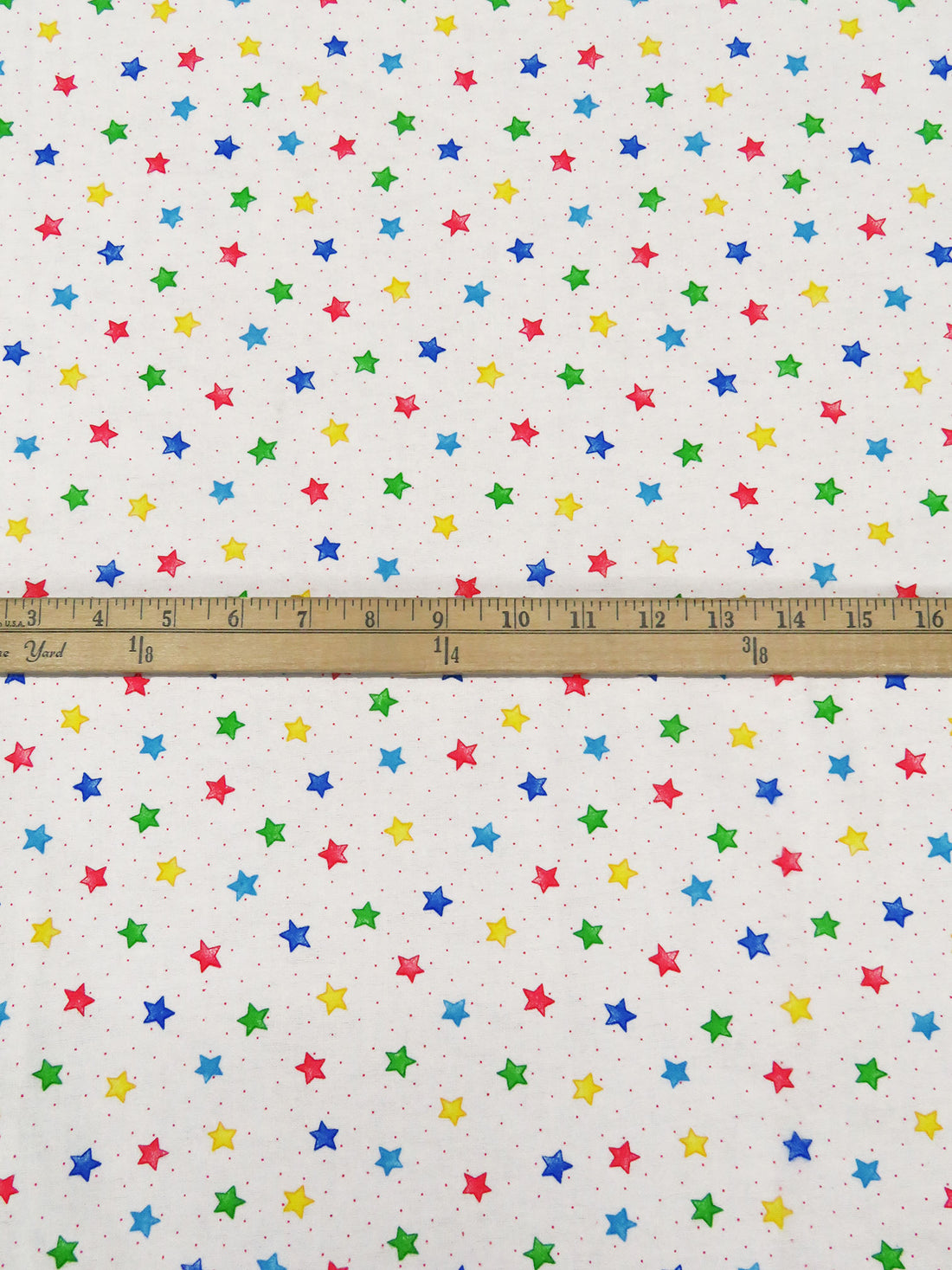 Off-White/Dark Green/Lemon/Multi 100% Cotton Stars Print Flannel 42W